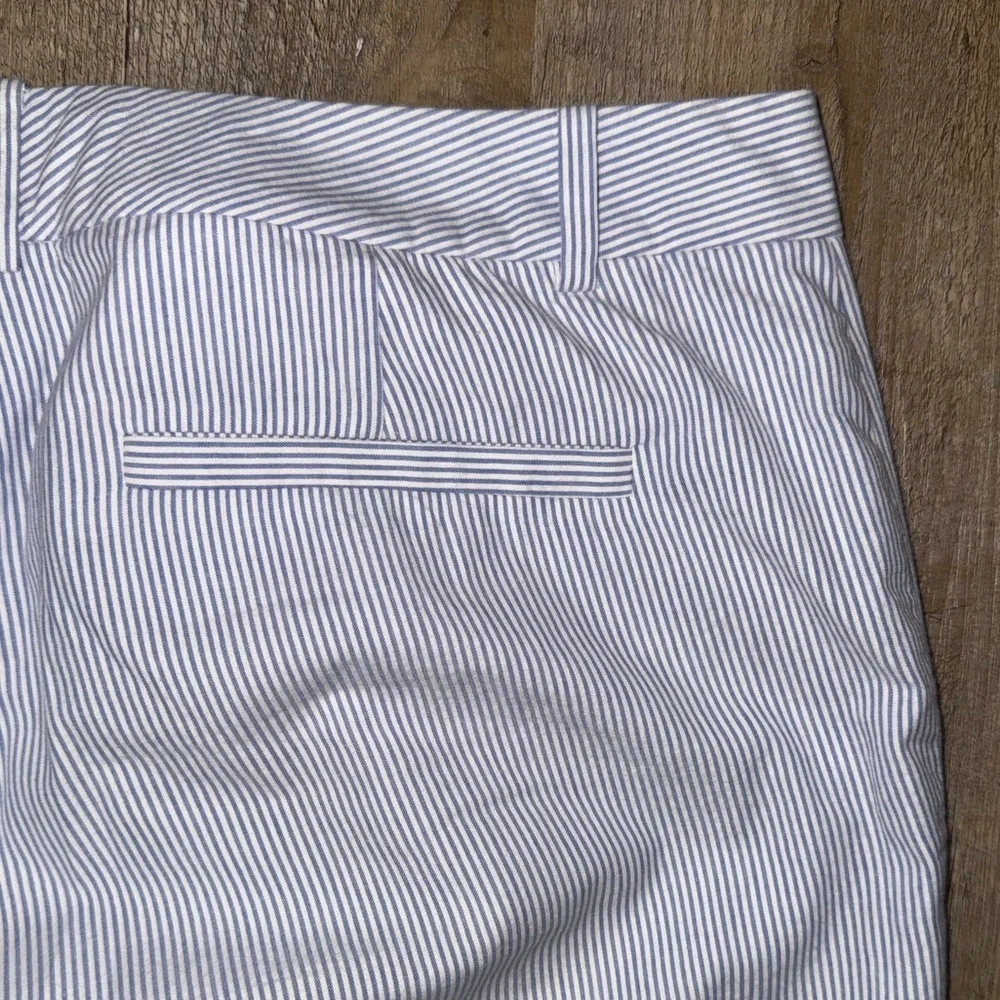 Lauren Ralph Lauren Edita Seersucker Blue White Stripe Pants, Size 6